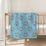 Personalized Cute Easter Bunny Soft Throw Blanket with Name Home Decor Easter Gift for Family Kids