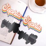 Personalized Retro Style Colourful Stripes Magnetic Bookmark Clip with Name Reading Accessories Birthday Gift for Bookworms