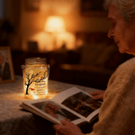 Personalized Memorial Tree Cardinal Glowing Mason Jar with Nickname and Text  Home Decor Sympathy Gift for Loss of Dad Mom