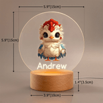 Personalized Cute Cloud Chinese Zodiac LED Night Light with Name and Wooden Base Room Decor Birthday Anniversary Gift for Kids