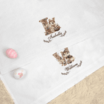 Personalized Embroidery Style Bunny Easter Basket Liner with Floral Name and Initial Easter Party Favor Eggs Hunting Gift for Kids