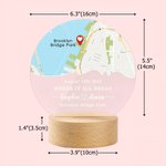 Personalized Where It All Began Map LED Night Light with Wood Base Names Address and Date Anniversary Valentine's Day Gift for Couple
