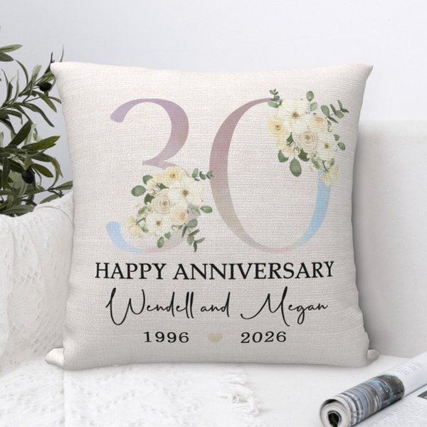 Cuscino personalizzato per l'anniversario di matrimonio con nome della coppia e anno Regalo di anniversario di San Valentino per la coppia