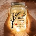 Personalized Memorial Tree Cardinal Glowing Mason Jar with Nickname and Text  Home Decor Sympathy Gift for Loss of Dad Mom
