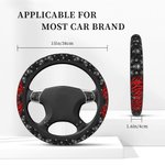 Personalized Punk Heavy Metal Style Anti-Slip Car Steering Wheel Cover with Name Long Journey Wishes Birthday Gift for Family Friend Punk Enthusiast