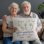 Cuscino personalizzato per l'anniversario di matrimonio con nome della coppia e anno Regalo di anniversario di San Valentino per la coppia