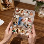 Veilleuse LED Acrylique Personnalisée 13 Photos 7 Couleurs avec Base en Bois Décoration de Chambre d'Enfant Douche de Bébé Cadeau d'Anniversaire pour Nouveau-né