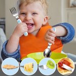 Personalized Cute Cartoon Bunny Fork Spoon Knife 3 Pcs Cutlery Set with Name and Case Back to School Birthday Easter Gift for Boys Girls