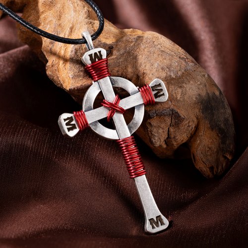 Collana A Croce Con Cristalli E Foglie – Gioiello Religioso Boho Donna, Catena Clavicola