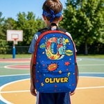 Personalized Pop Art Star Boom Comic Style Large Capacity Backpack with Name and Initial Back to School Birthday Gift for Boys Girls