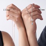Collana con croce personalizzata con 1-6 pietre di nascita, gioiello stile minimalista - Regalo di battesimo o compleanno per uomini e donne