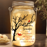 Personalized Memorial Tree Cardinal Glowing Mason Jar with Nickname and Text  Home Decor Sympathy Gift for Loss of Dad Mom