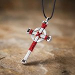 Personalised Industrial Cross Design Necklace with Initial Dainty Jewellery Baptism Prayer Day Religious Gift for Women Christians