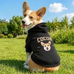 Personalized Funny Face Photo Soft Dog Hoodie with Name and Year Pet Supplies Dog Birthday Gift for Dog Owners Lovers