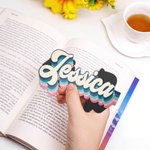 Personalized Retro Style Colourful Stripes Magnetic Bookmark Clip with Name Reading Accessories Birthday Gift for Bookworms
