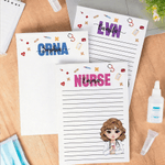 Personalised Stethoscope Cartoon Doctor Nurse 40/80 Pages Notepad with Occupation and Name Nurse Week Appreciation Gift for Doctor Nurse Medical Staff