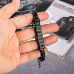 Bracelet en acier inoxydable personnalisé avec 1-12 noms gravés - Cadeau d'anniversaire fête des Pères pour les hommes