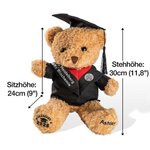 Personalisierter Niedlicher Absolventenhut Plüsch Teddybär mit Namen und Uni-Wappen Schule Abschluss Geschenk für Kinder Absolventen der Klasse 2026