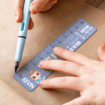 Personalised Multicolour Cartoon Character Magnetic Bookmark Clip with Name and Scale Back to School Birthday Gift for Reader Book Lover