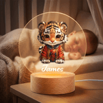 Personalized Cute Cloud Chinese Zodiac LED Night Light with Name and Wooden Base Room Decor Birthday Anniversary Gift for Kids