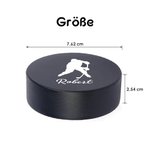 Personalisierter Eishockey Puck aus Hartgummi mit Namen Helm Spieler Schläger Silhouette Winterspiele Team Geschenk für Eishockey-Spieler und -Fans