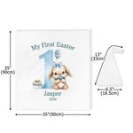 Personalized Cute Bunny Baby Bodysuit Hat Swaddle Blanket Set with Name and Year First Easter Gift for Babies Newborns
