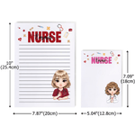 Personalised Stethoscope Cartoon Doctor Nurse 40/80 Pages Notepad with Occupation and Name Nurse Week Appreciation Gift for Doctor Nurse Medical Staff