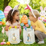 Personalized Cute Bunny Animal Easter Egg Stars Bunny Ears Basket with Name Egg Hunting Party Easter Gift for Boys Girls