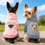 Personalized Funny Face Photo Soft Dog Hoodie with Name and Year Pet Supplies Dog Birthday Gift for Dog Owners Lovers