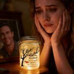 Personalized Memorial Tree Cardinal Glowing Mason Jar with Nickname and Text  Home Decor Sympathy Gift for Loss of Dad Mom