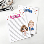 Personalised Stethoscope Cartoon Doctor Nurse 40/80 Pages Notepad with Occupation and Name Nurse Week Appreciation Gift for Doctor Nurse Medical Staff