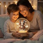 Personalized Cute Cloud Chinese Zodiac LED Night Light with Name and Wooden Base Room Decor Birthday Anniversary Gift for Kids