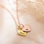 Collana con nome personalizzato e charm a forma di cuore - Regalo di compleanno, anniversario e famiglia