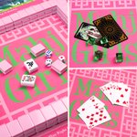 Personalizzato Design floreale Vine Monogram Tappetino Mahjong in neoprene con sacchetto di stoccaggio Regalo di compleanno per la notte di gioco per gli amanti del Mahjong