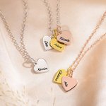 Collana con nome personalizzato e charm a forma di cuore - Regalo di compleanno, anniversario e famiglia