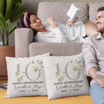 Cuscino personalizzato per l'anniversario di matrimonio con nome della coppia e anno Regalo di anniversario di San Valentino per la coppia