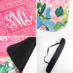 Personalizzato Design floreale Vine Monogram Tappetino Mahjong in neoprene con sacchetto di stoccaggio Regalo di compleanno per la notte di gioco per gli amanti del Mahjong