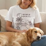 Personalised Dog Days Of Summer 1-5 Dogs White T-shirt with Names Pet Party Birthday Adoption Anniversary Gift for Pet Lovers