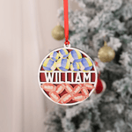 Personalized Ball Sport Theme Layered Round Wooden Ornament with Name Home Decor Birthday Gift for Sports Lovers