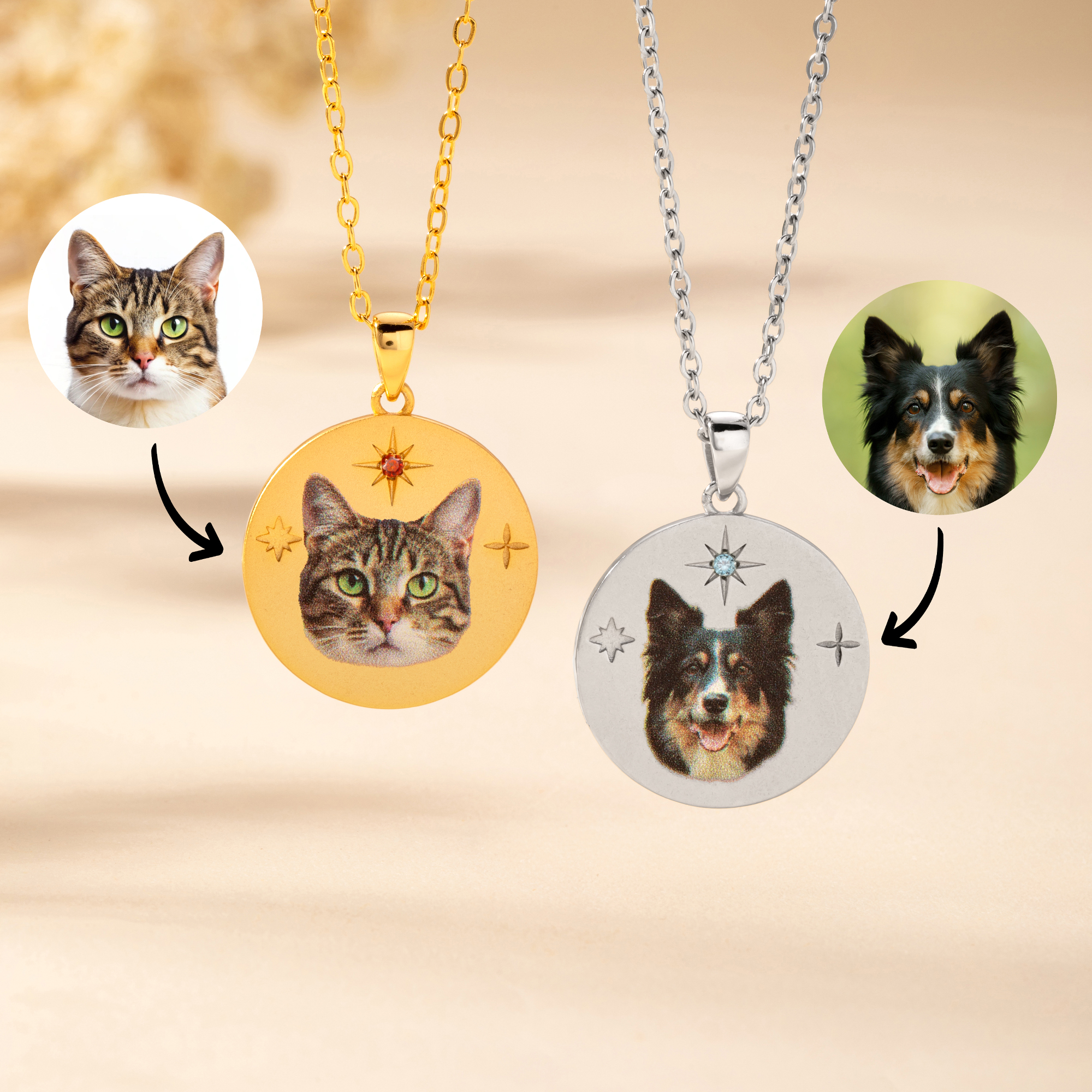 Collier de pierre de naissance personnalisé avec texte Cadeau d'anniversaire pour les propriétaires d'animaux de compagnie