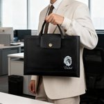 Personalisierte Kranz Schmetterling Rentier Löwe Eule PU Leder Aktentasche mit Initialen und Namen Bürozubehör Geschäftsreise Geschenk für Arbeitnehmer Kollegen