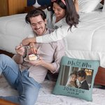 Personalised Multi-color Photo Cushion Cover with Name Wedding Valentine's Anniversary Day Gift for Couple