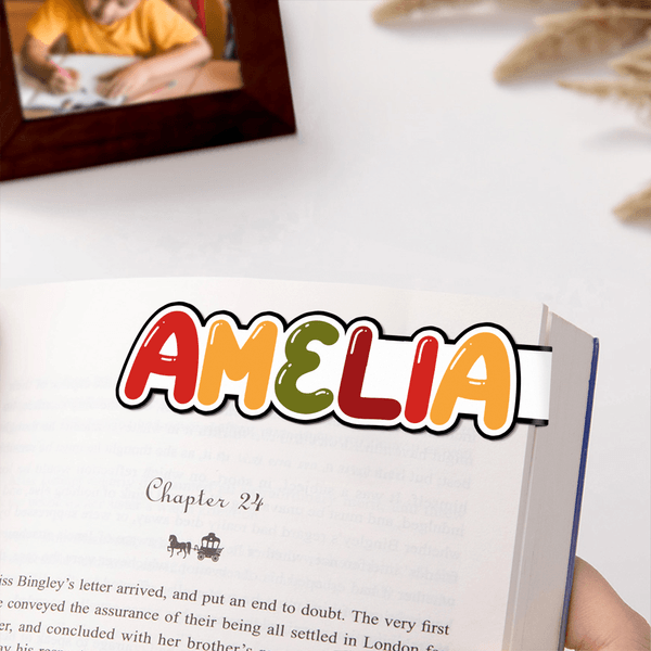 Personalized Brightly Colored Name Magnetic Bookmark Clip Reading Accessory Birthday Back to School Daily Use Gift for Book Lovers Bookworms