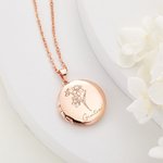 Sempre con me famiglia mia - Nome e foto personalizzabili - Collana con medaglione e fiore di nascita