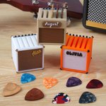 Personalized 3D Printed Retro Guitar Amp Shape Guitar Picks Storage Box with Name Birthday Gift for Musician Guitar Player