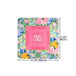 Personalizzato Design floreale Vine Monogram Tappetino Mahjong in neoprene con sacchetto di stoccaggio Regalo di compleanno per la notte di gioco per gli amanti del Mahjong