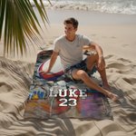 Personlig basket baseboll crack vägg överdimensionerad snabbtorkande strandhandduk med namn och nummer strandtillbehör födelsedagspresent för sportälskare