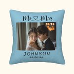 Personalised Multi-color Photo Cushion Cover with Name Wedding Valentine's Anniversary Day Gift for Couple