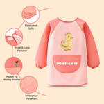 Personalized Peter Rabbit Egg Duck Sheep Waterproof Painting Baking Long Sleeve Apron with Name and Pocket Outdoor Activities Easter Gift for Kids
