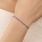 Personalized Minimalist Style Initial Charm Sterling Silver Tennis Bracelet Dainty Jewellery  Birthday Anniversary Gift for Women Tennis Lovers